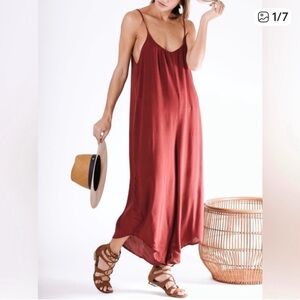 Ava Sky rust orange jumpsuit size XS